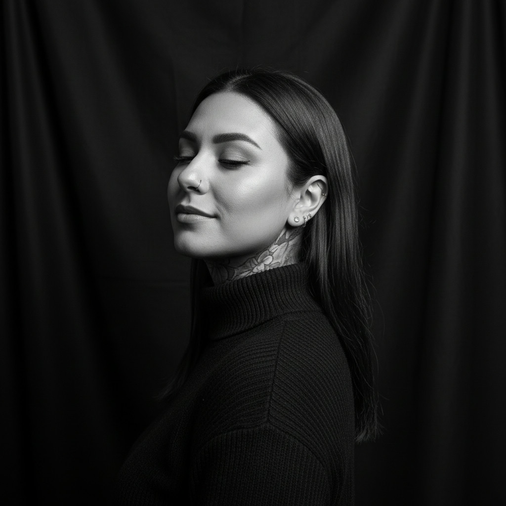 Intimate half-body — modern beauty editorial