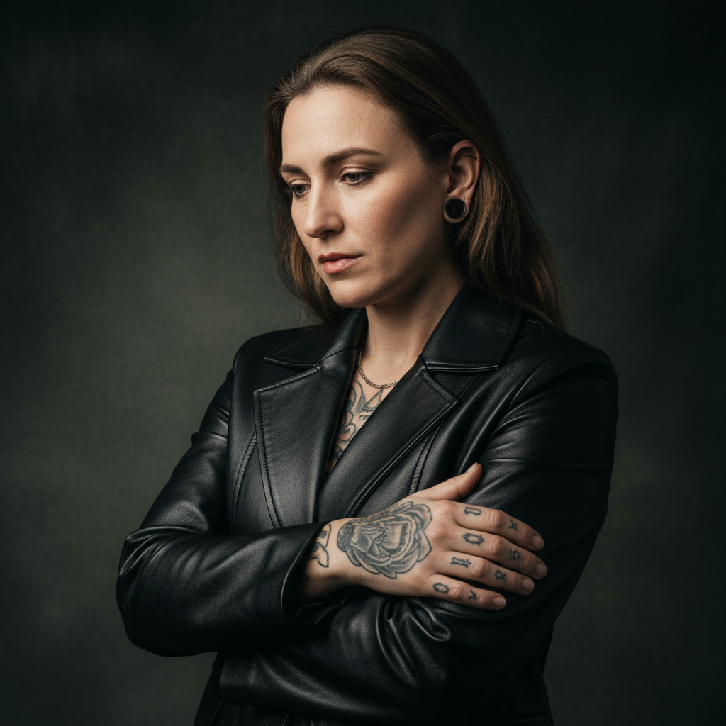 Intimate close-up portrait — fine art studio photography