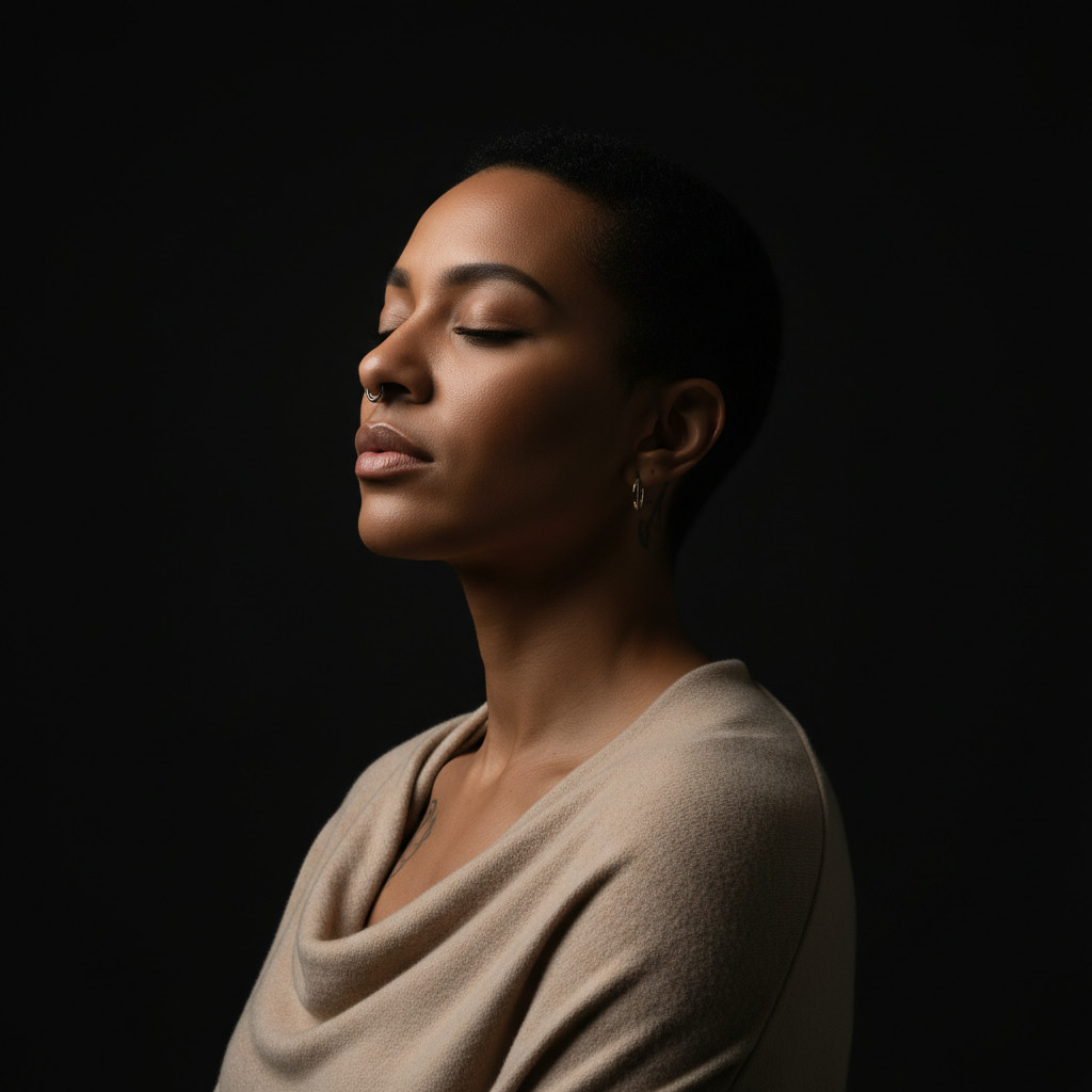 Timeless waist-up — high-end commercial portrait