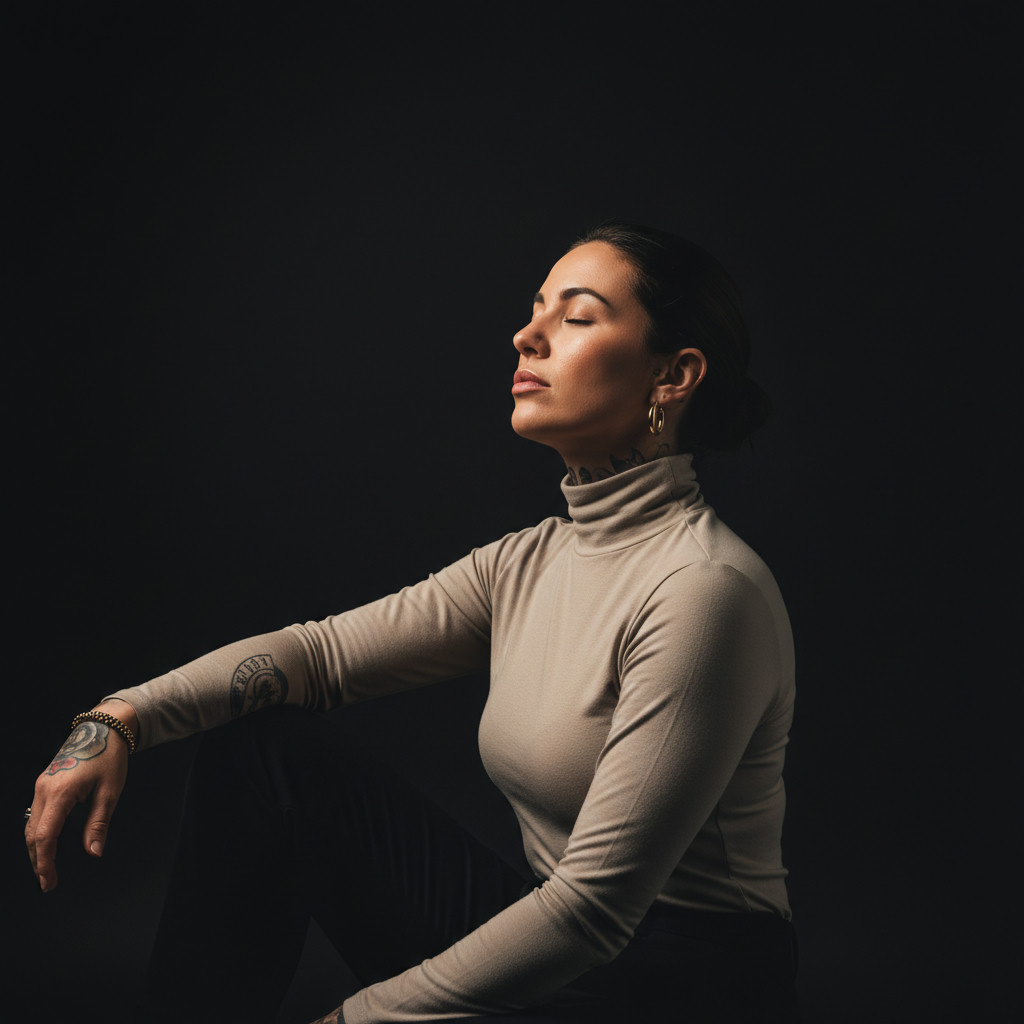 Timeless waist-up — fine art studio photography