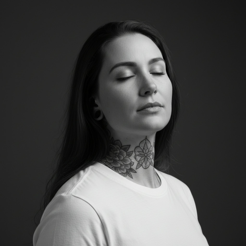 Ethereal close-up portrait — fine art studio photography