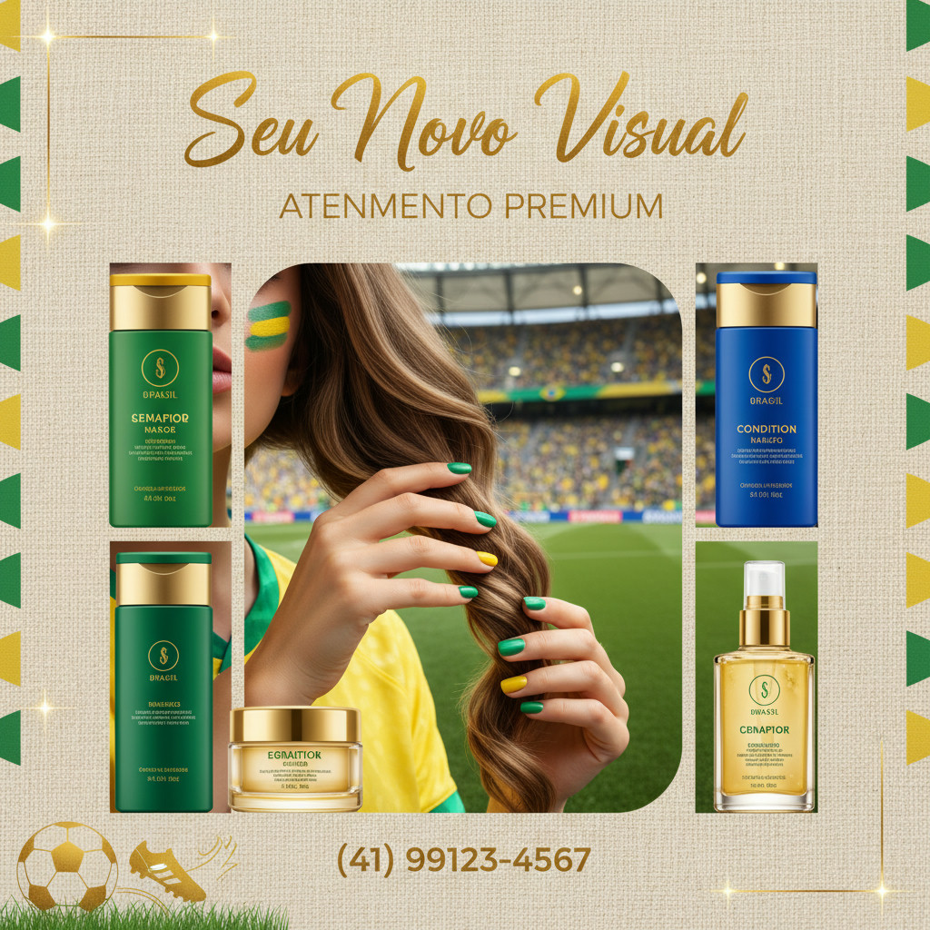 [Copa do Mundo] Luxuoso post quadrado — Salão de Beleza