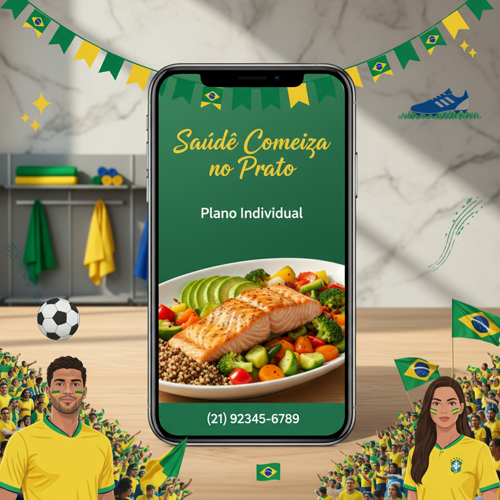 [Copa do Mundo] Fresco e clean post motivacional — Nutrição